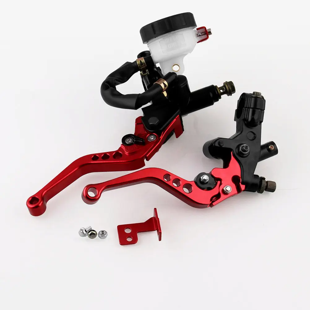 

1Pair 22Mm Front Brake Clutch Master Cylinder Lever Adjustable 6 Position for Motorcycle Scooter Bike Red Aluminum
