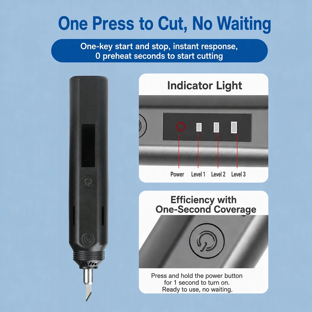 35W Handheld Ultrasonic Cutting Knife 3-level Intelligent Adjustment Ultrasonic Cutter Fast Cutting DIY Electric Carving Tools