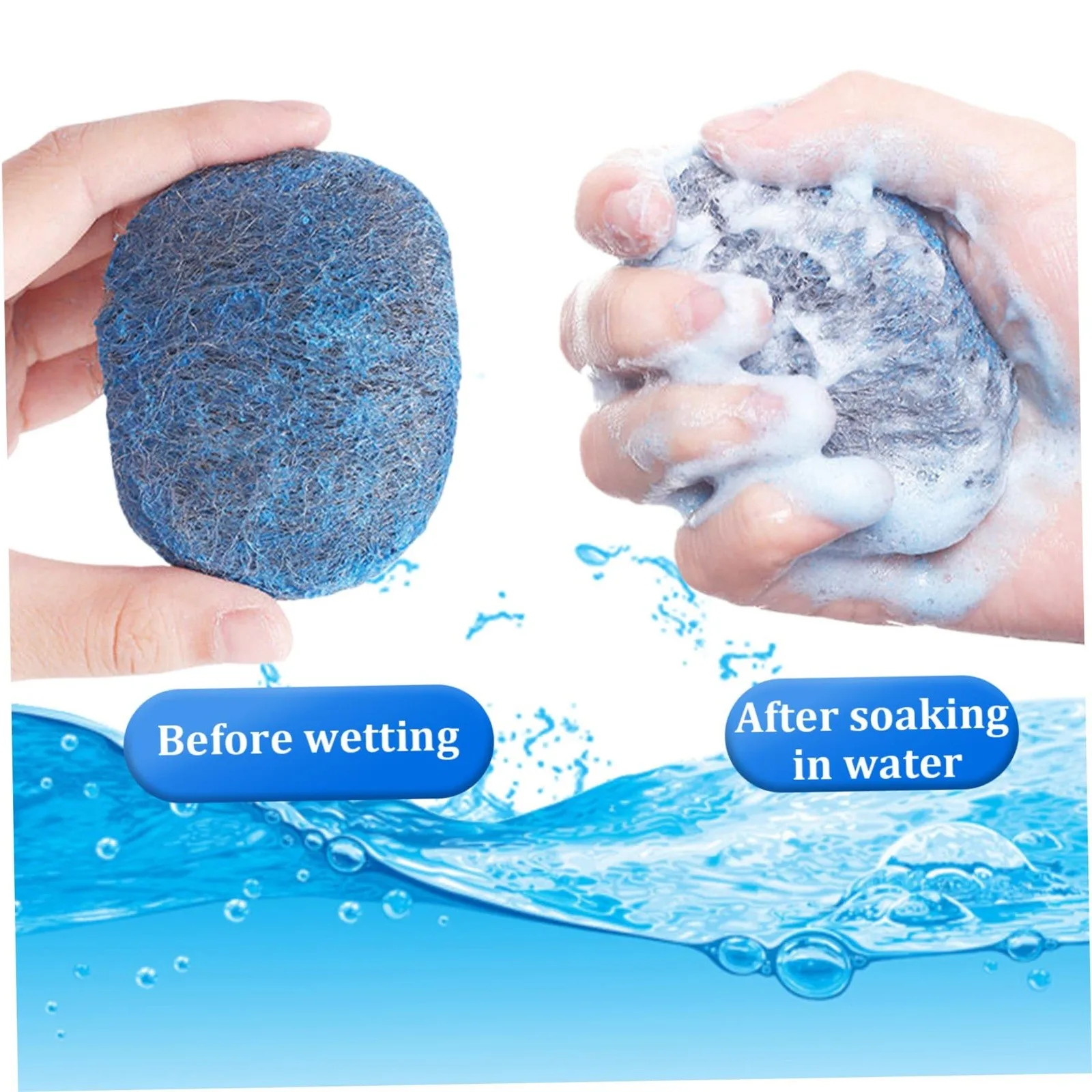 12PC Steel Wool Pads Easy Cleaning Steel Wool Reusable Dish Absorbent & Foam Steel Wool Soap Pads For Household Cleaning