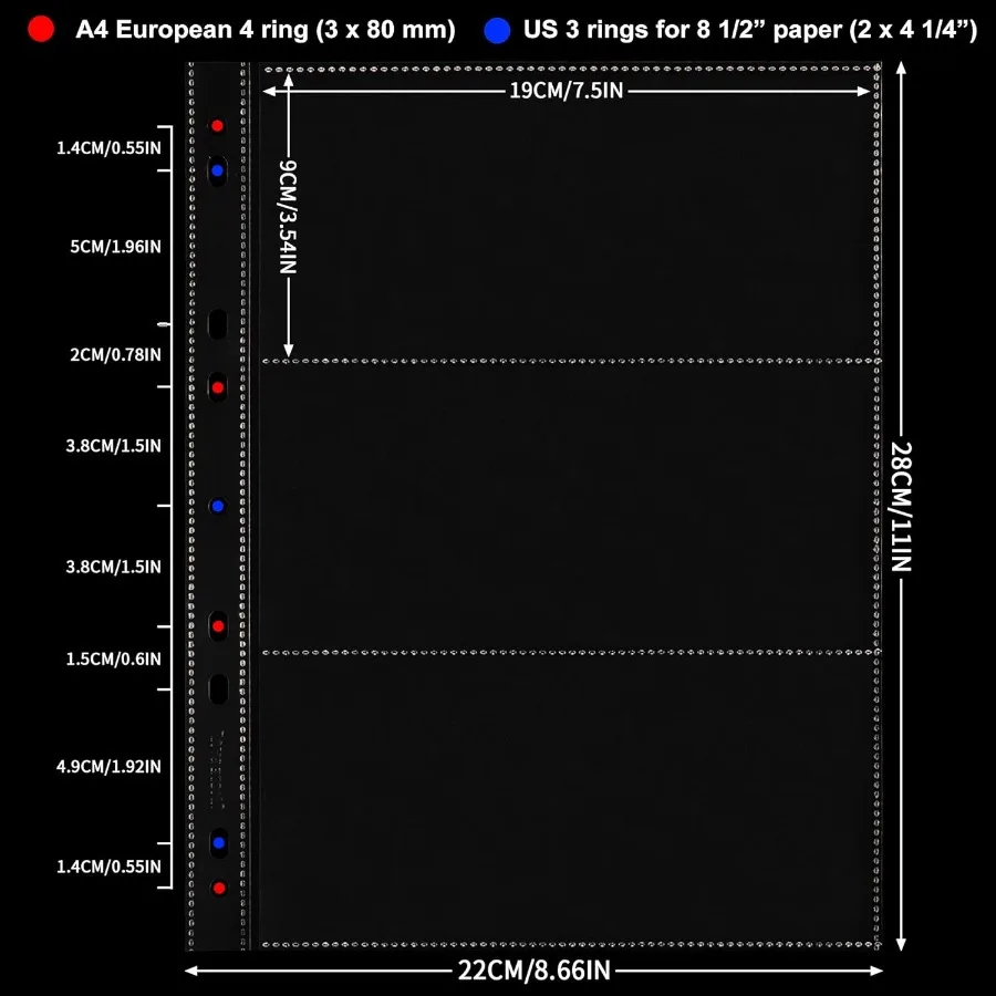 紙幣コレクション用のカレーページ20枚、3ポケットのカレースリーブ、紙幣コレクション用のカレーホルダーアルバムページ