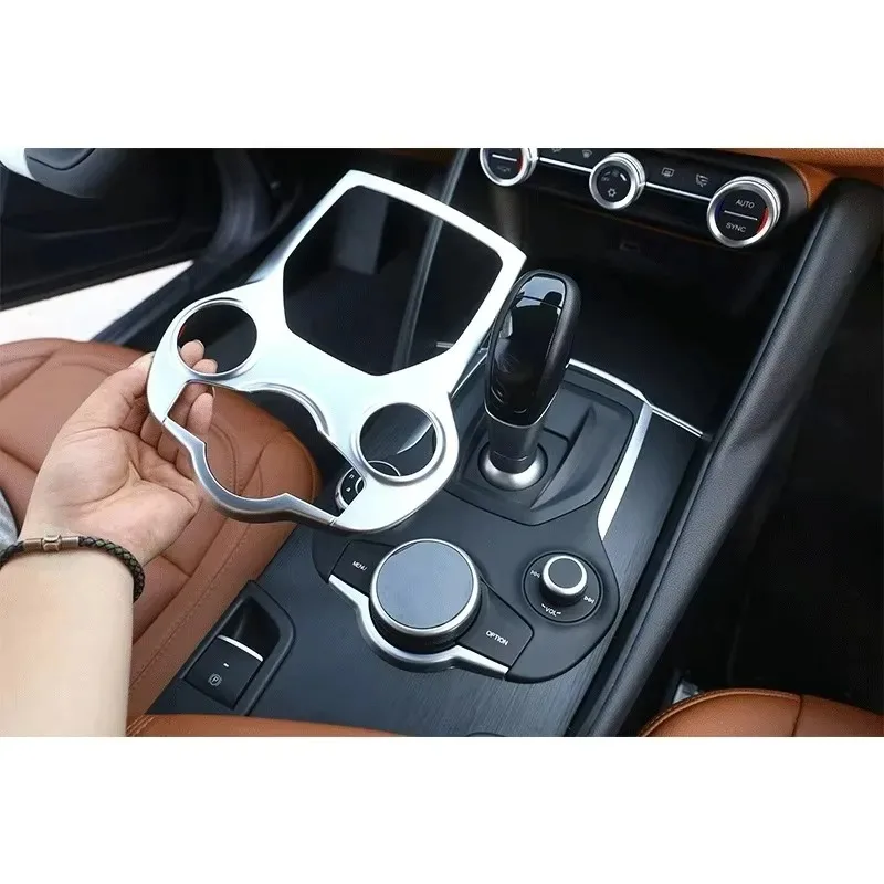 

New for Alfa Romeo Giulia Stelvio 2016-2018 Car Accessories Carbon Fiber Style ABS Car Interior Center Console Gear Shift Panel