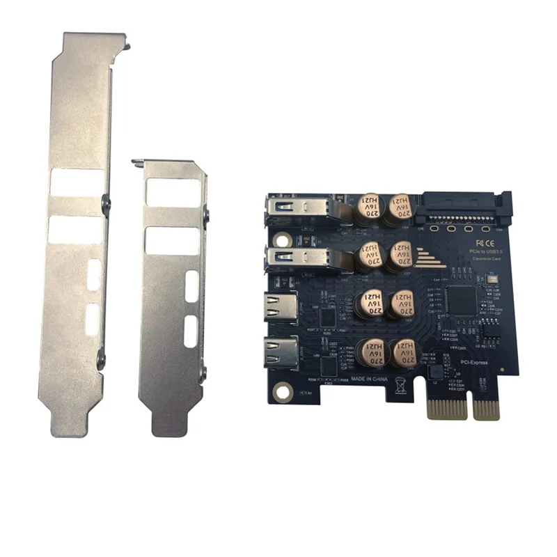 【Price Drop !!】D720201 PCI Expansion Card 4-Port USB 3.0+ Type-C 5Gbps High-Speed Hub For Desktop Computer