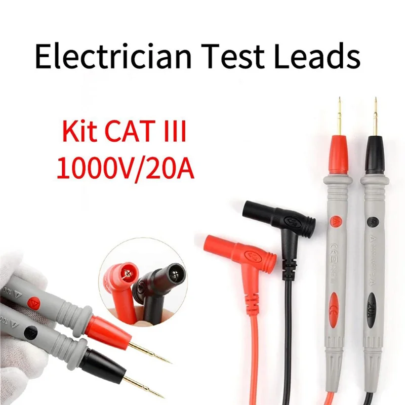 Universal Multimeter Test Leads Cable AC DC 1000V 20A CAT III Measuring Probes Pen for Multi-Meter Tester Wire Tips