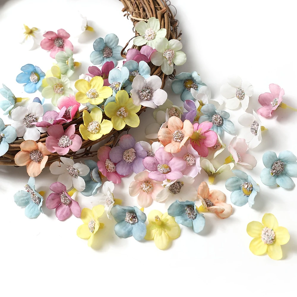 50/100 Stück 2cm Mini-Gänseblümchen Künstliche Blumen Hochzeitsdekoration Partyzubehör Kunstblumen Heimdekoration DIY Bastelzubehör Geschenkzubehör