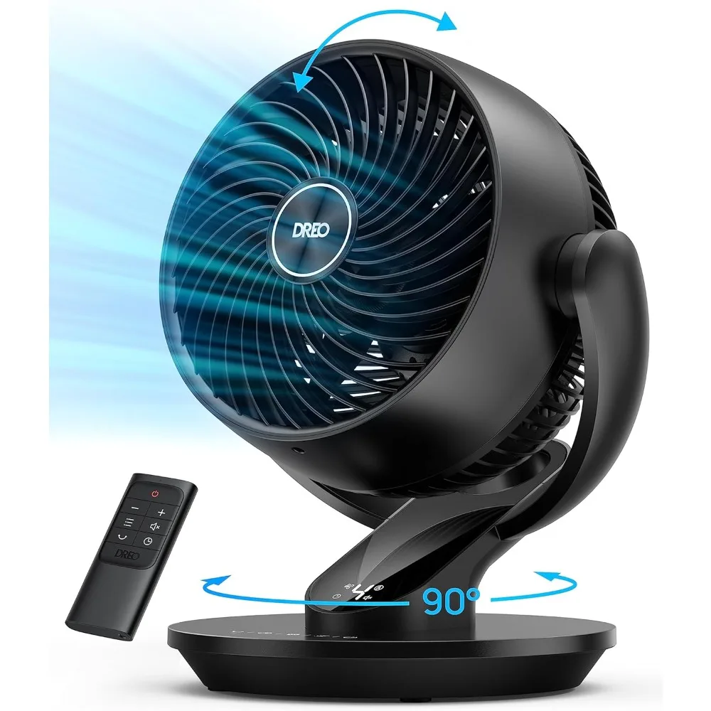 Desk Fans for Bedroom, Oscillating Air Circulator Fan, 120° Tilt Adjustment, 28dB Ultra-Quiet, 70ft Powerful Airflow, 4 Speeds