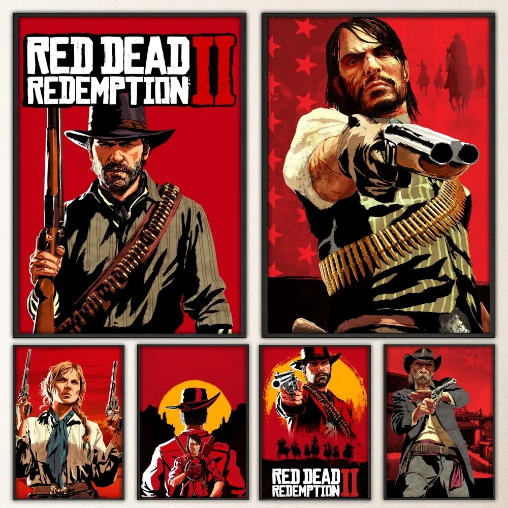 

Red Dead Redemption 2 Poster Prints Poster Wall Painting Bedroom Living Room Wall Bar Restaurant Sticker Small