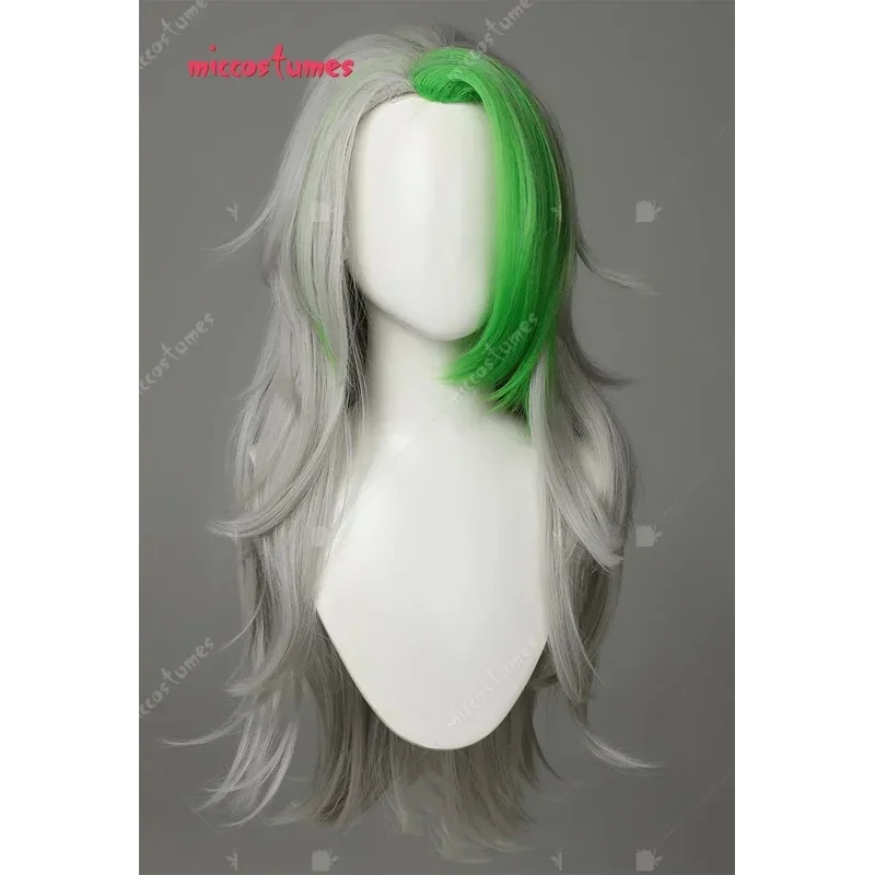 

Miccostumes женский парик безопасности волк косплей серебристо-серый длинный парик для повседневного аниме вечерние косплей Хэллоуин