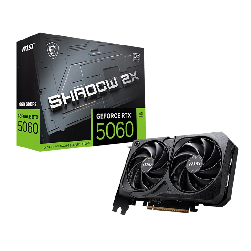 

5060 rtx 5060 8GB 128Bit 28000Mhz GDDR7 Desktop placa de video Card MSI RTX5060 SHADOW 2X OC Gaming Graphics Card