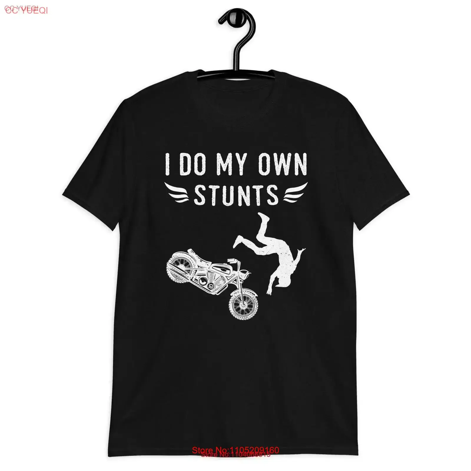 

I Do My Own Stunts Funny Motorcycle Motorcyclist T Shirt vintage Washed Top For Everyday Wear Stretched Versatile