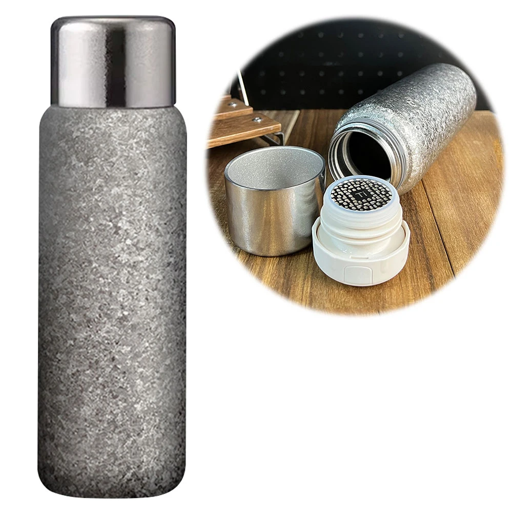 

Titanium 600ml Vacuum Insulated Water Bottle for Hot Cold Drinks Portable Tumbler for Camping Hiking and Outdoor Activities