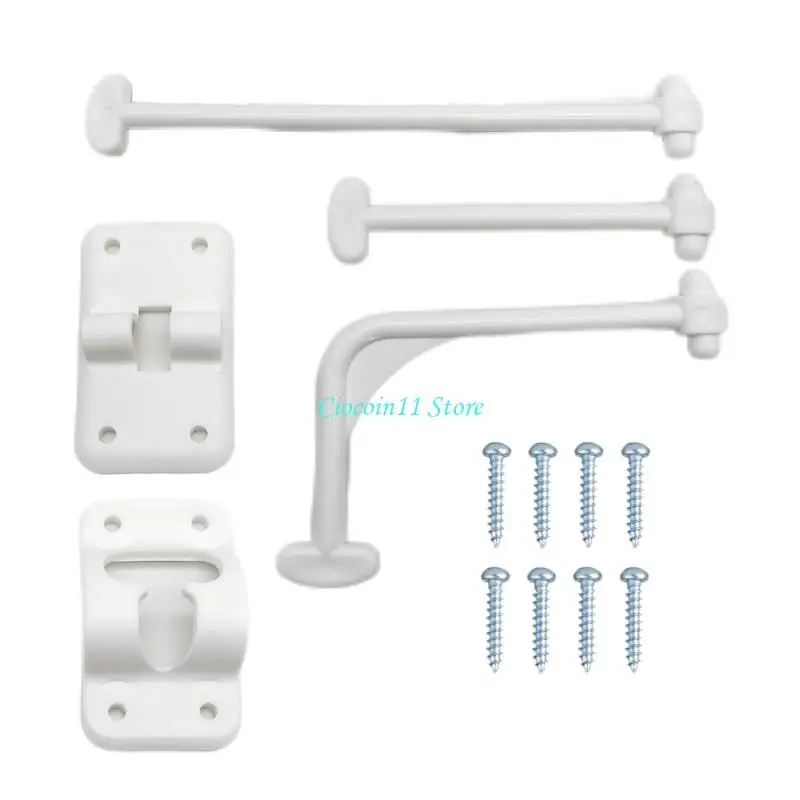 Y1UB RVs T-Style Door Holder Catches Entrance Latches with Screw Campers Door Catches Exterior Door Hold Hook Keeper Hardware