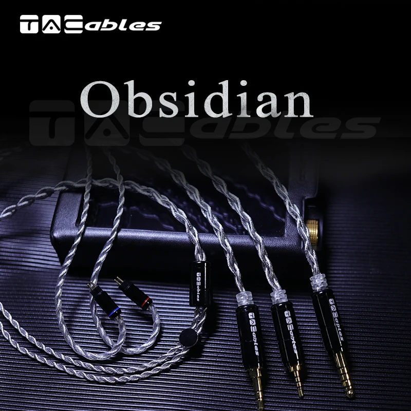 Tacable Obsidian Black Litz 5N Occ & Litz Silver Plated 5N Occ 4.4 2.5 0.78 MMCX Upgrade Earphone Cable Diy Hifi