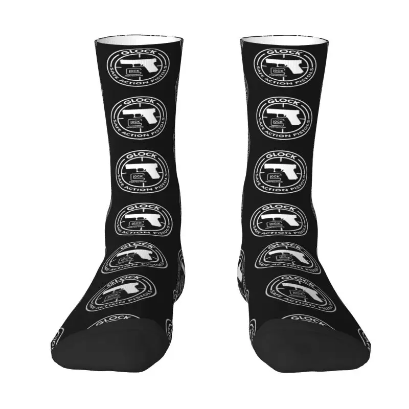 Glock Men Women Crew Socks Unisex Novelty USA Handgun Pistol Logo Spring Summer Autumn Winter Dress Socks