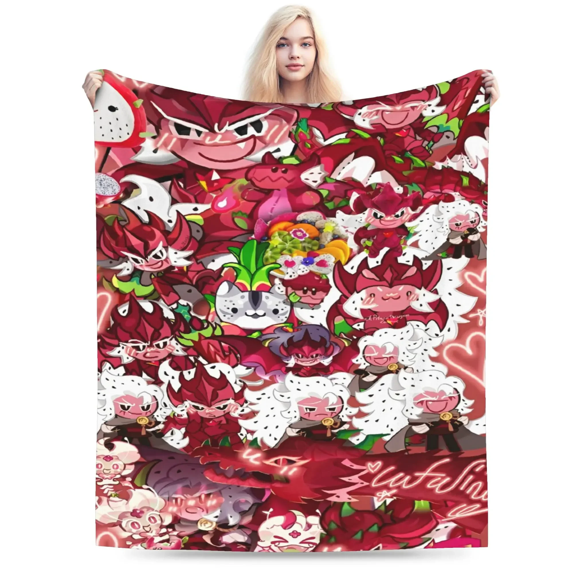 

Warm Soft Cookie Run Kingdom Flannel Throws for Home Decor Perfect Travel Blanket Airplane Bedding Quality Bedspread