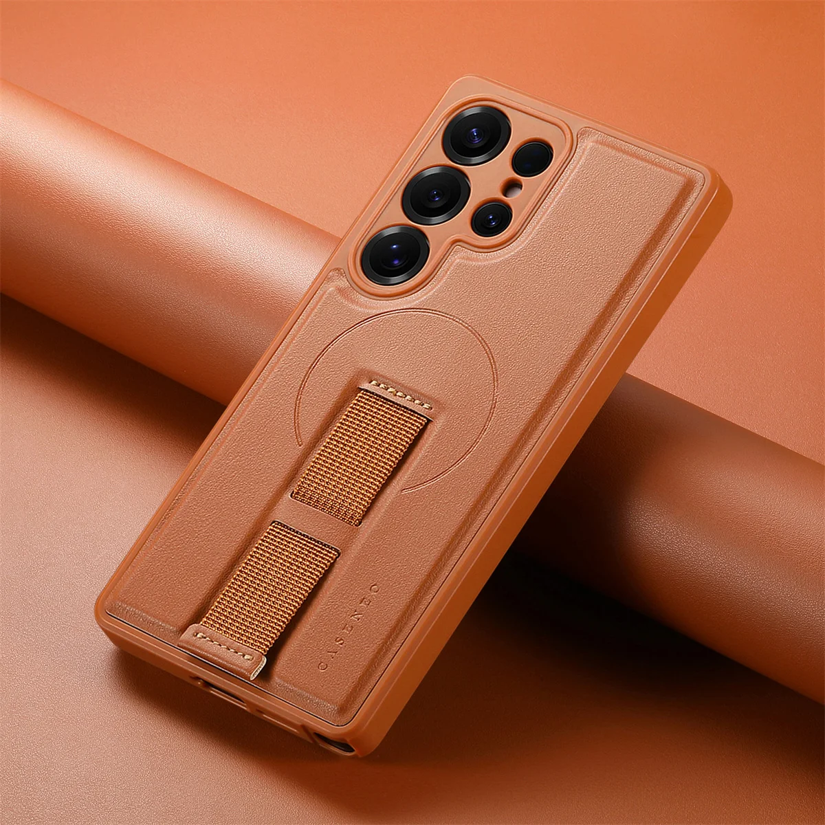For Magsafe Magnetic Wrist Strap Phone Case for Samsung Galaxy S25 Edge S25 Ultra S26 Plus Leather ShockProof Protective Cover