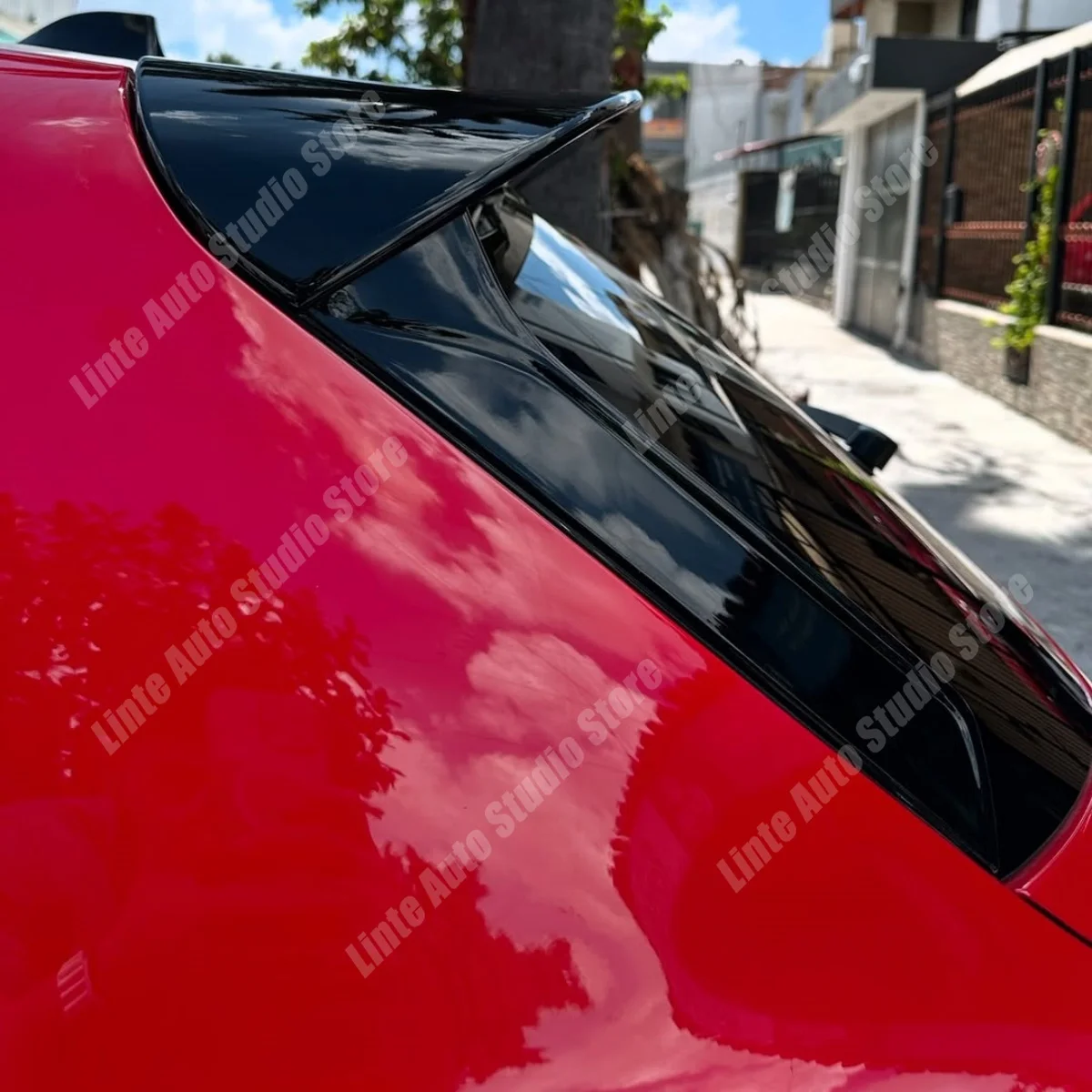 

For Seat Ibiza 6F MK5 FR MPI TGI TSI TDI Hatchback 2017-2021 Gloss Black ABS Rear Roof Spoiler Side Wings Splitter Trim Body Kit