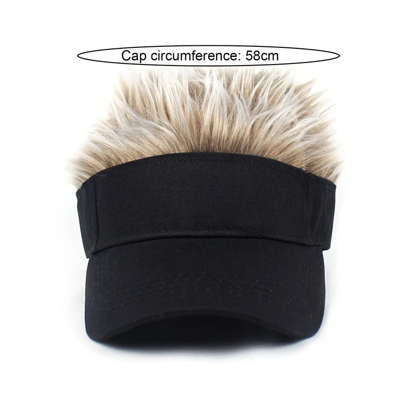 Men Women Funny Spiked Hairs Wig Hats Casual Baseball Cap Sunshade Adjustable Outdoor Sports Party Role Play Golf Sun Visor