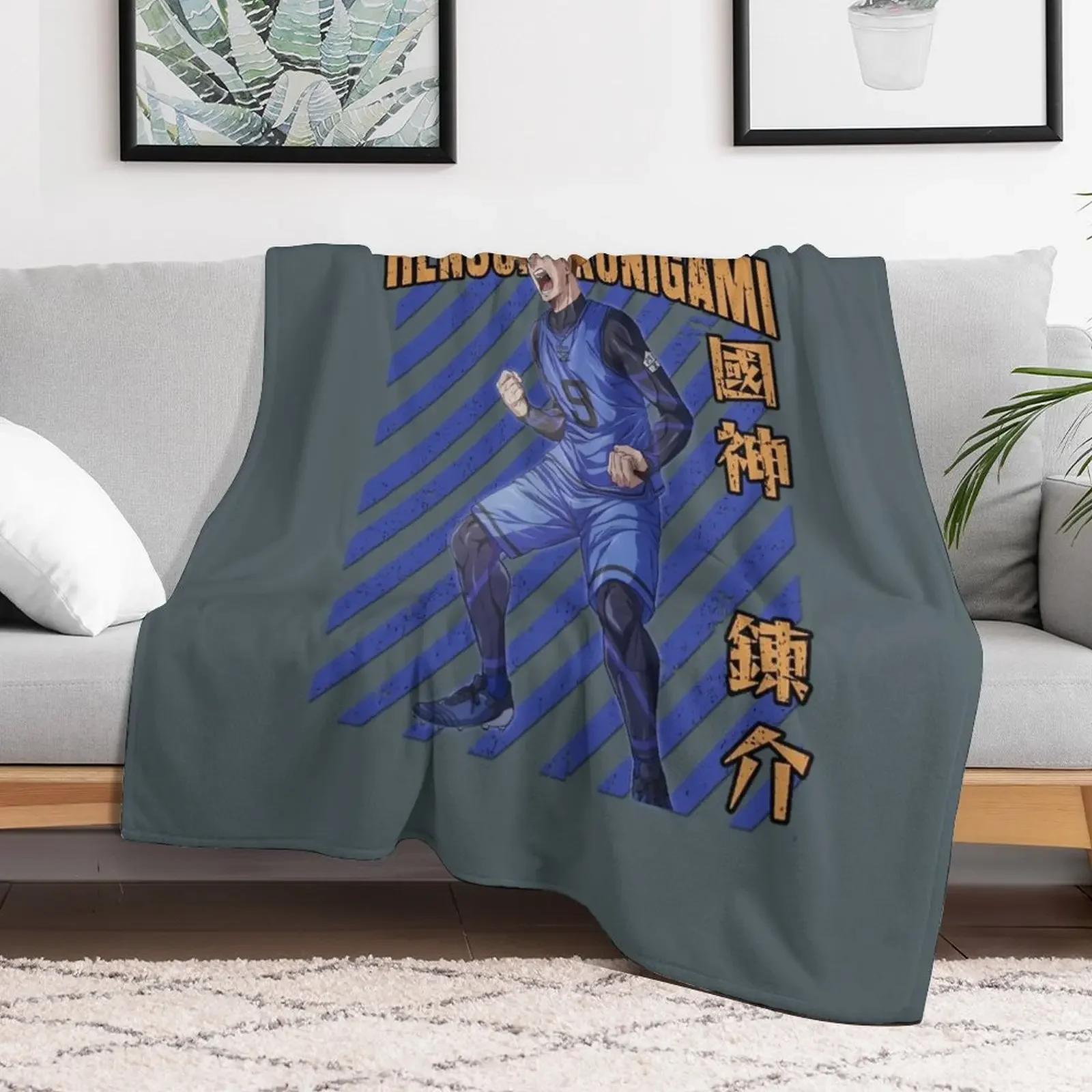 Rensuke Kunigami Blue Lock Anime Throw Blanket Hair Giant Sofa Blankets