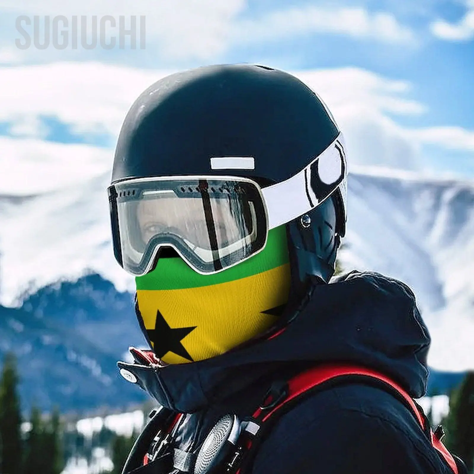 ساو تومي وبرينسيبي العلم في الهواء الطلق واقية من الشمس دراجة نارية قناع الوجه موتو السائق الرياح سدادة يندبروف دراجة ركوب الدراجات القبعات #3