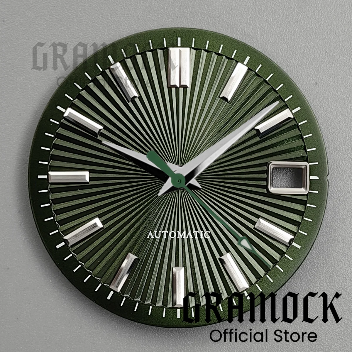 GRAMOCK 29mm Red Cocktail Folding Fan Vertical Stripes Watch Dial Hand Set Fit NH35 NH36 Watch Dial Replacement Accessories Part