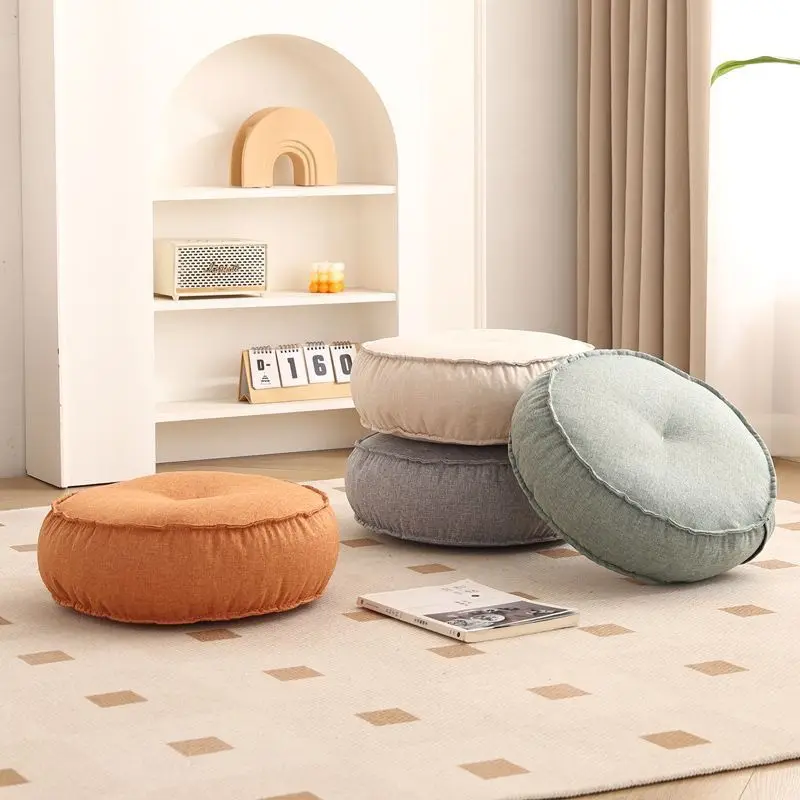 New Arrival Thickened Linen Zafu Cushion Home Use Ultra Soft Japanese Style Balcony Window  Tatami Mat Floor round