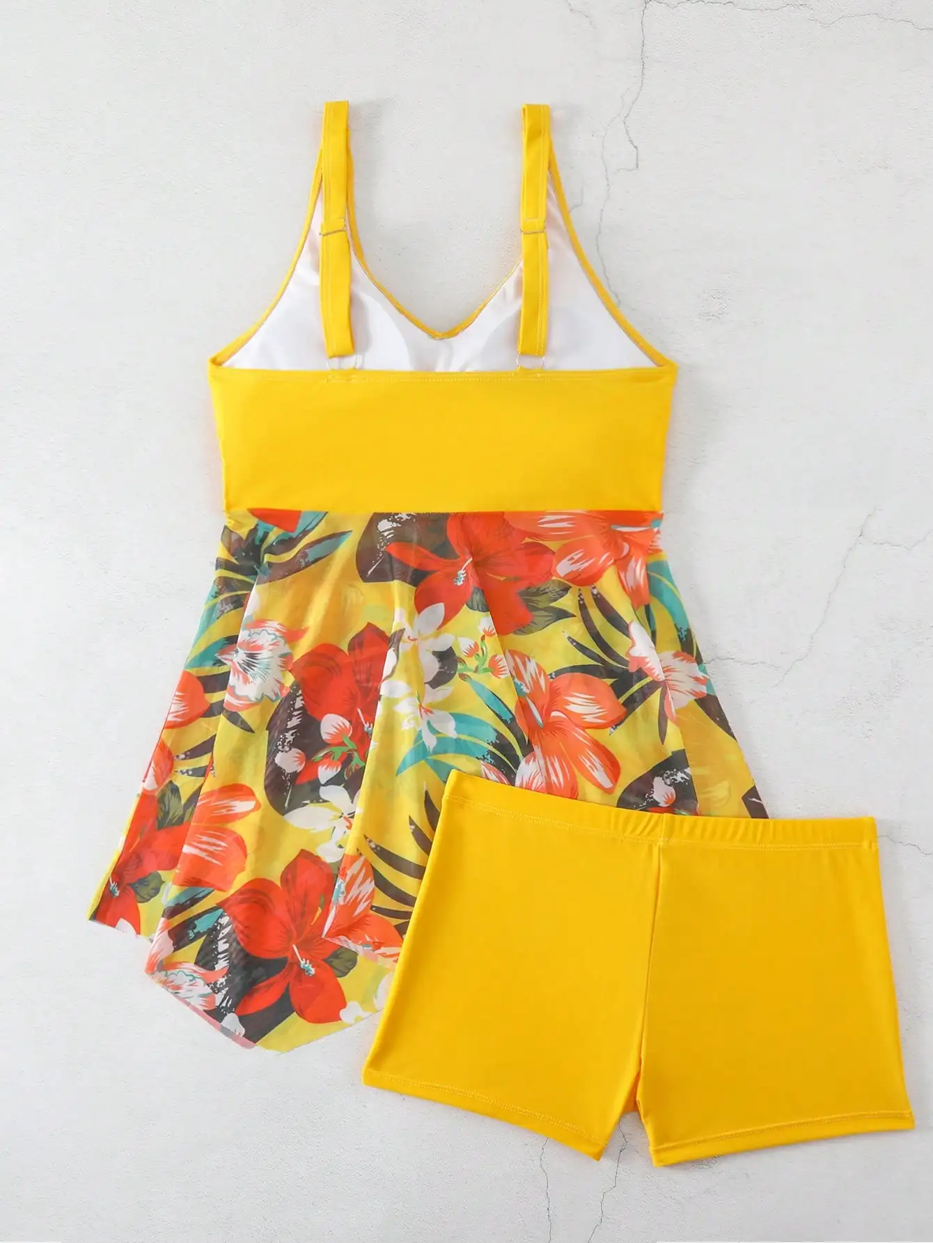 ชุดว่ายน้ําพิมพ์ดิจิตอลแบบอนุรักษ์นิยม tankini ชุดว่ายน้ําสตรีชิ้นเดียวกระโปรงตาข่ายมุมแบนชุดสองชิ้นชายหาดวันหยุด swi