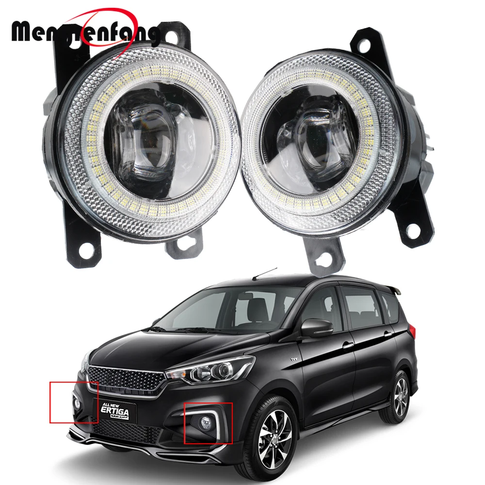 2IN1 Car Front Bumper LED Fog Light Angel Eye Daytime Running Lamp DRL 30W H11 For Suzuki Ertiga 2012-2023