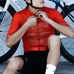 CSPD Breathable Aero Cycling Jersey for Men, Pro Air Bike Jersey,Short Sleeve Bicycle Clothing,Fast Drying Cycling Clothing