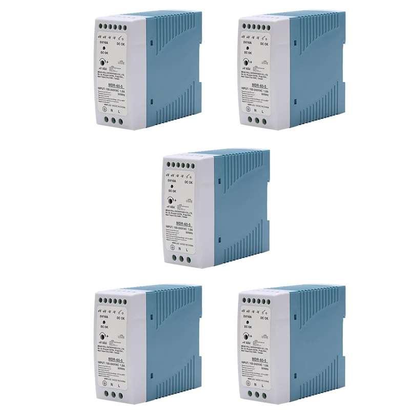 

AC23-5X MDR-60 5 В 60 Вт Источник питания на DIN-рейку AC-DC Драйвер Регулятор напряжения Источник питания 110 В 220 В