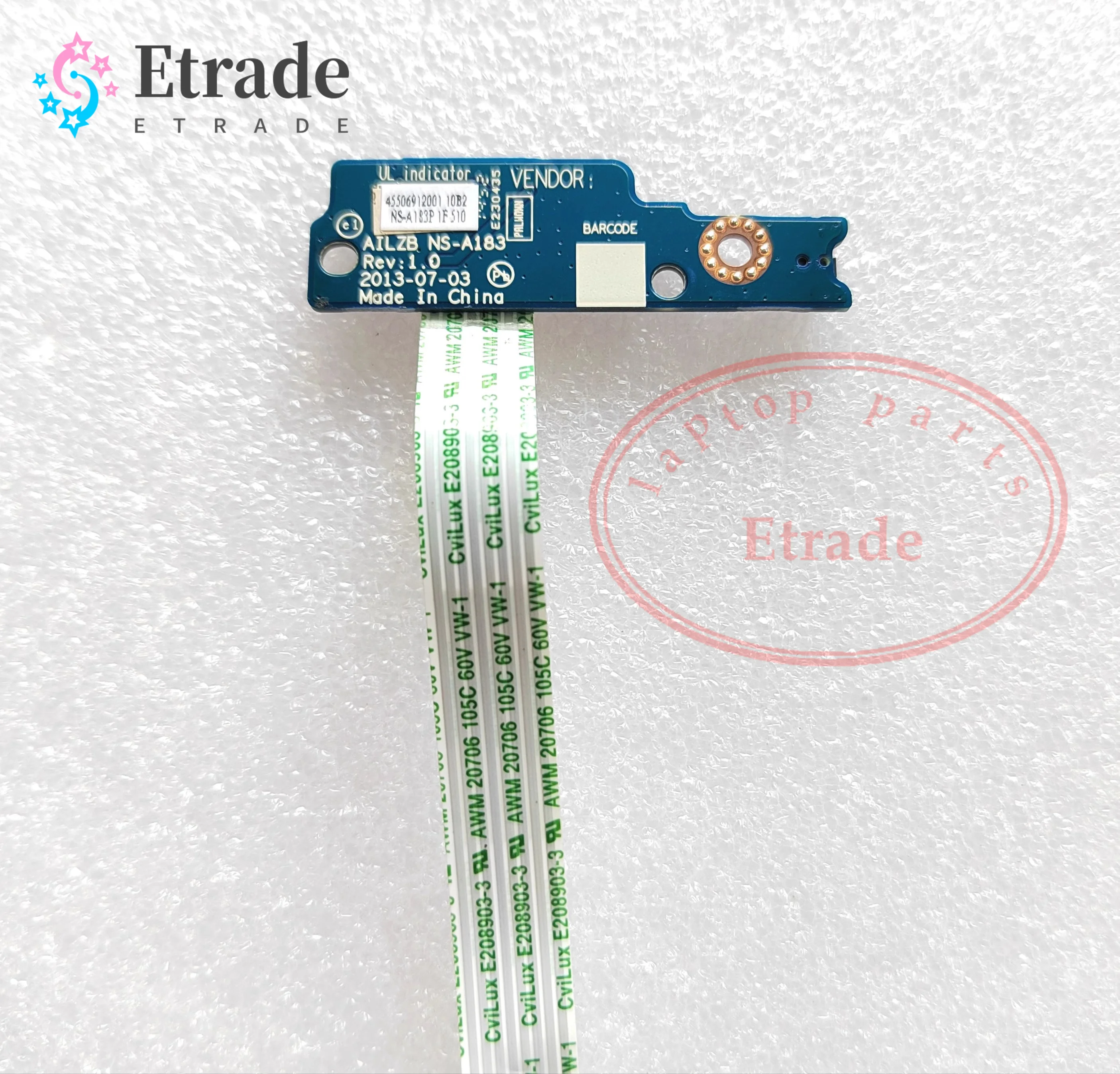 Original For Lenovo IdeaPad Z510 Z410 Laptop Power Button Board with Cable switch Repairing Accessories NS-A183