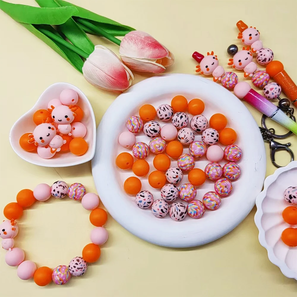 25-teiliges Set aus 3D-Tiere-Silikonperlen im neuen Stil, perfekt für DIY-Schlüsselanhänger, Halsketten, Armbänder und andere Bastelarbeiten – Detail 6