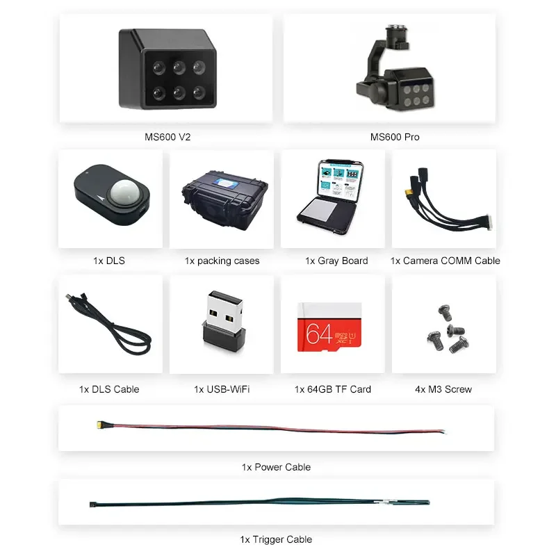 Sensor multispectral MS600 1.2 megapixels DLS com câmera multispectral GPS para agricultura