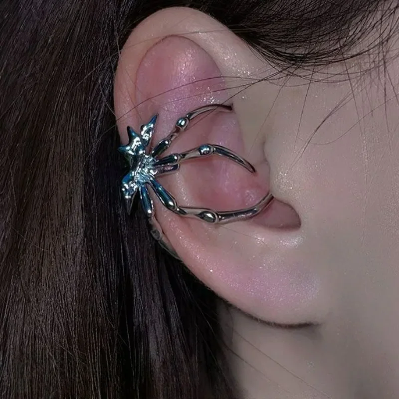 Gothic Punk Dark Style Women's Spider Designer Women's Ear Cuff Fashion Club Party Ear Cuff For Women Fashion Jewelry 2024 New