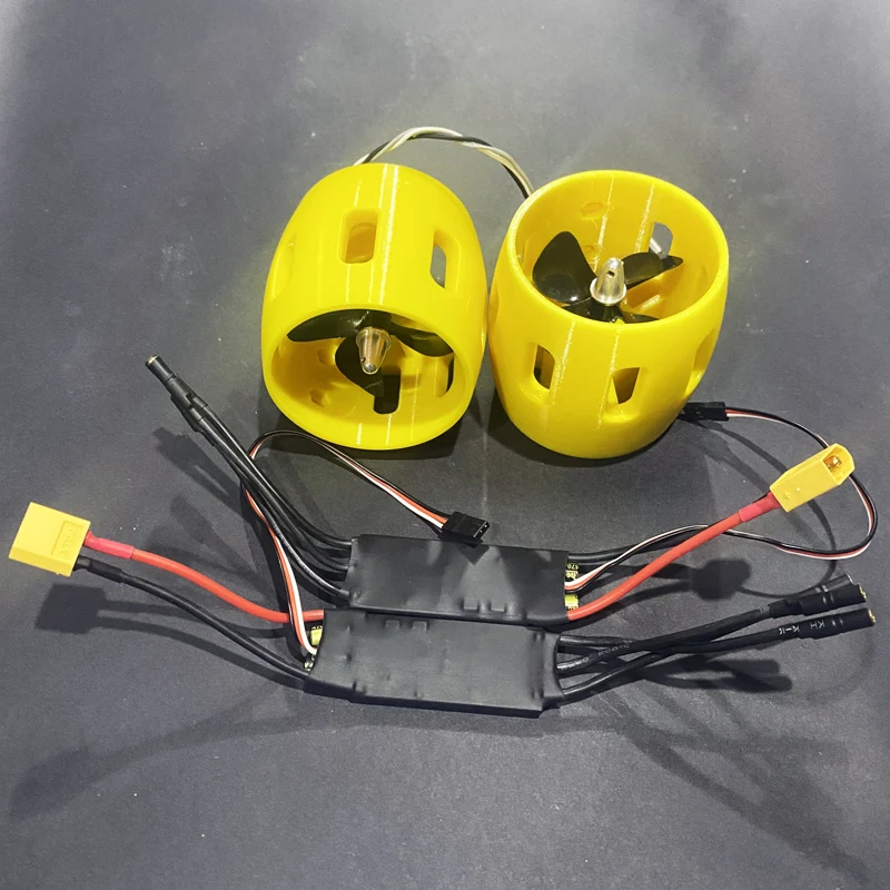 12V Brushless Underwater Thruster with Remote for Net/Bait Boats, High Thrust ROV & Drone Motor for Submarine Robotics