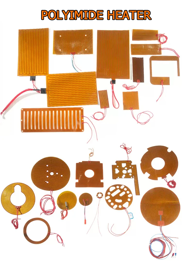 Custom 3.5v 5v 12v 24v 48v 3d Printer Adhesive Electric kapton Pi Film Polyimide Flexible Heating element