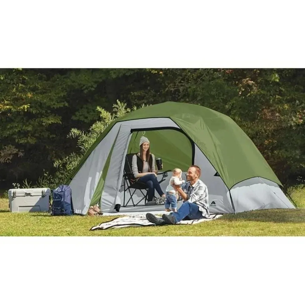 

6-Person Clip&CampDomeTent,12-Footx8.5-Footx72-Inch Tent，camping built-in function