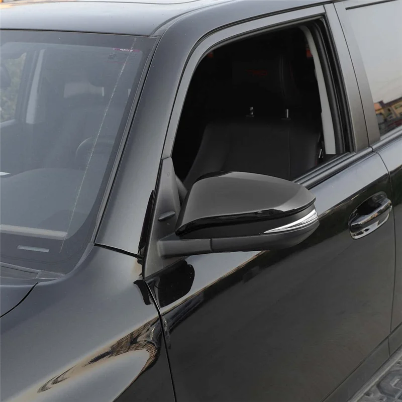 BB-Car الخارجي مرآة الرؤية الخلفية غطاء الكسوة + غطاء مقبض الباب الكسوة لتويوتا 4 عداء 2017-2023 استبدال أجزاء أسود