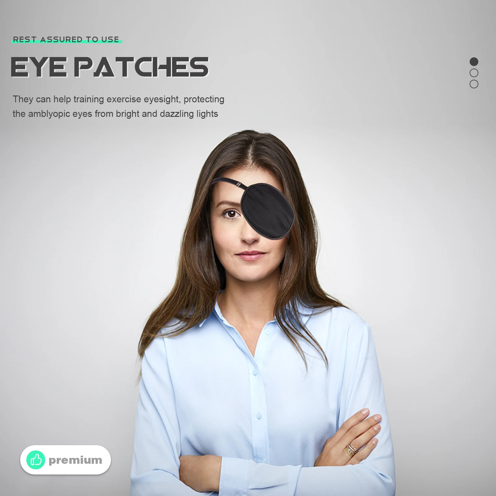 2 قطعة لصقة عين واحدة المحمولة المدمجة غطاء العين قابلة لإعادة الاستخدام الحول حماية التظليل قناع لتدريب الرؤية الاستخدام في الهواء الطلق #3