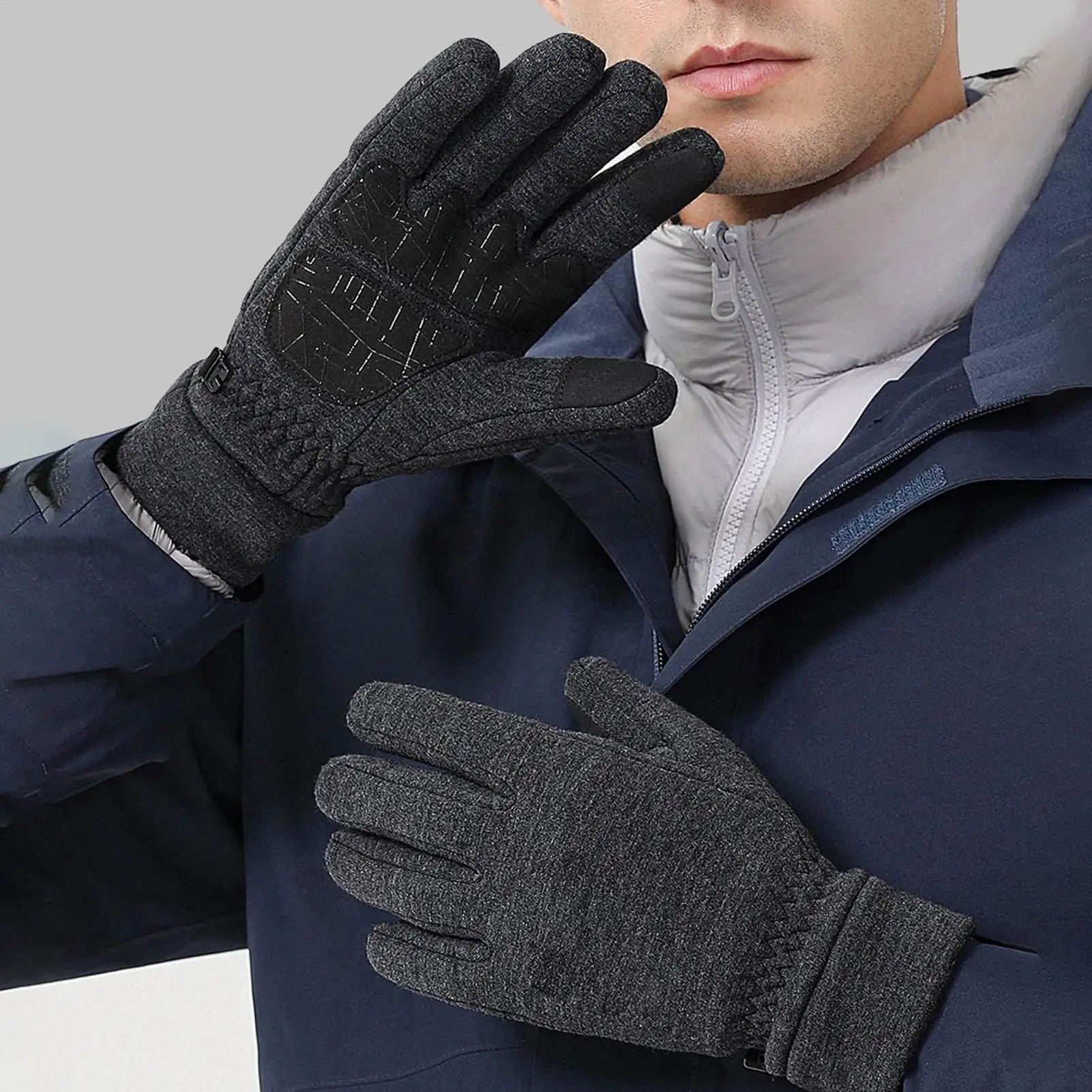 

Gloves For Cold Weather Fleece Lined Touchscreen Warm Thickened Cold Weather Gloves For Men Women Running Cycling Driving