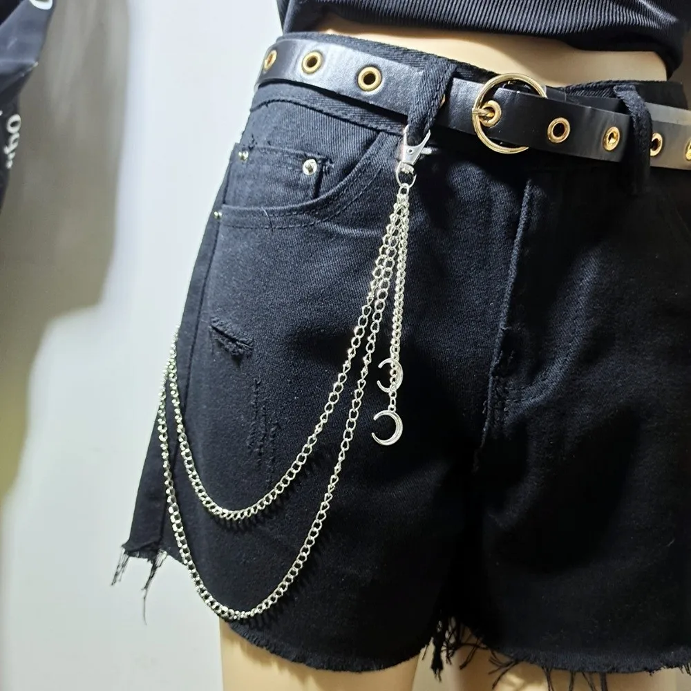 

Унисекс, панк, уличная цепочка с черепом и кисточкой, женский и мужской пояс, цепочка в стиле хип-хоп, многослойные байкерские брюки, цепочка, аксессуары для одежды