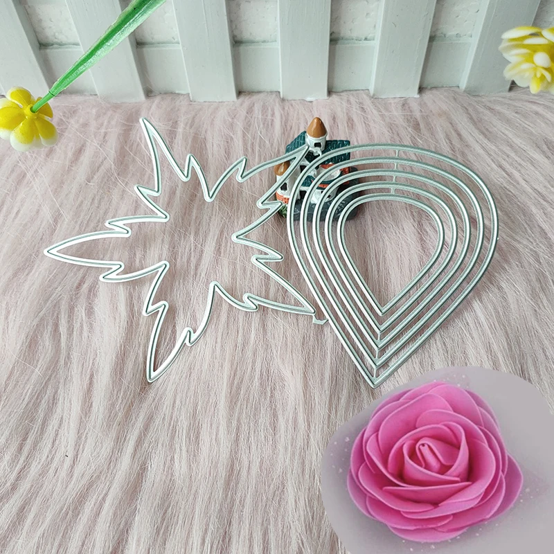 Nowe róże kwiaty matryca do cięcia metalu scrapbooking dekoracyjna tłoczona dekoracja albumu fotograficznego tworzenie kartek DIY rękodzieła