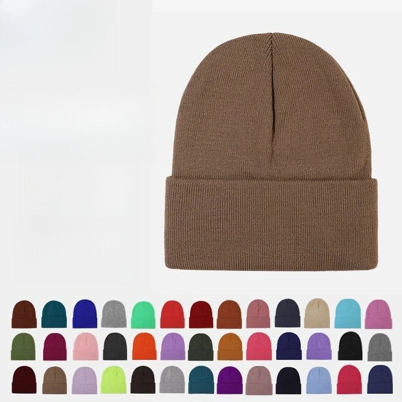 Light Board Wool Hat Solid Color Men's and Women's Warm Ear Protection Knitted Hat High Elastic Big Head Circumference Ski Hat