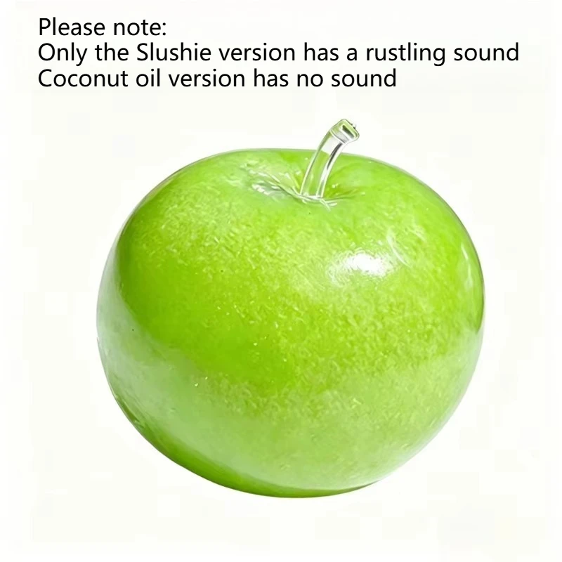 Green Apple Slushie Squishy Fidget Toy Crunchy Moldable Non-Bounce Sensory Stress Reliever Medium Grip Strength Slow Rising Gift image 6