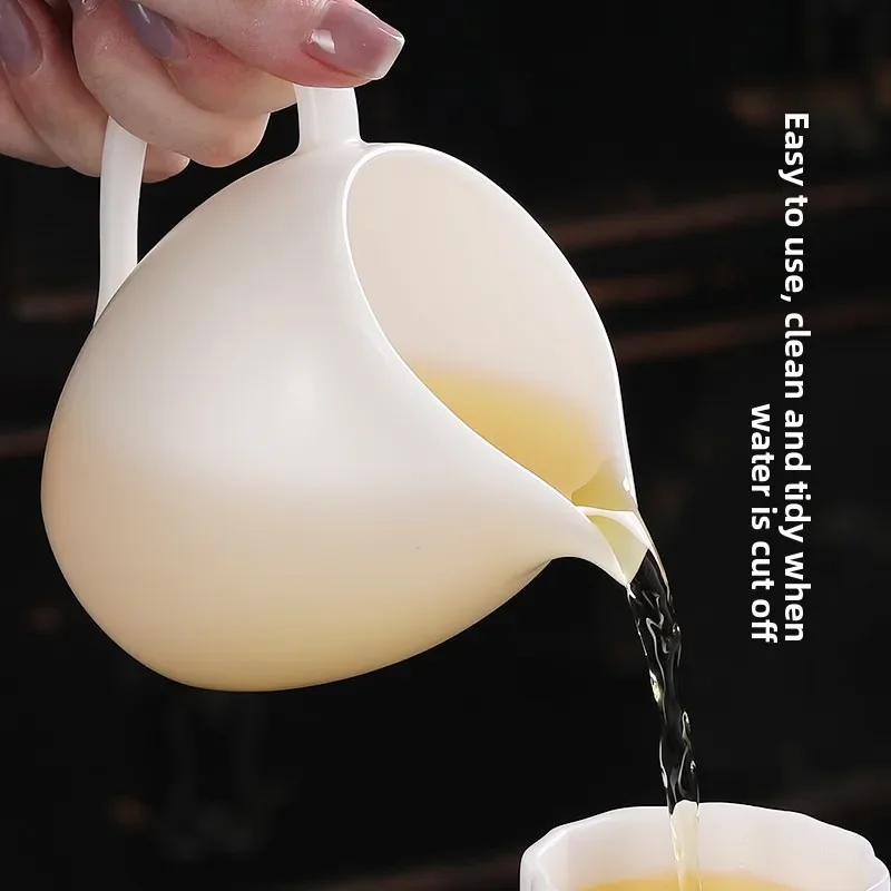 Jade porcelain Dehua white porcelain fair cup   sea tea set anti-scalding male cup ceramic tea set   leak
