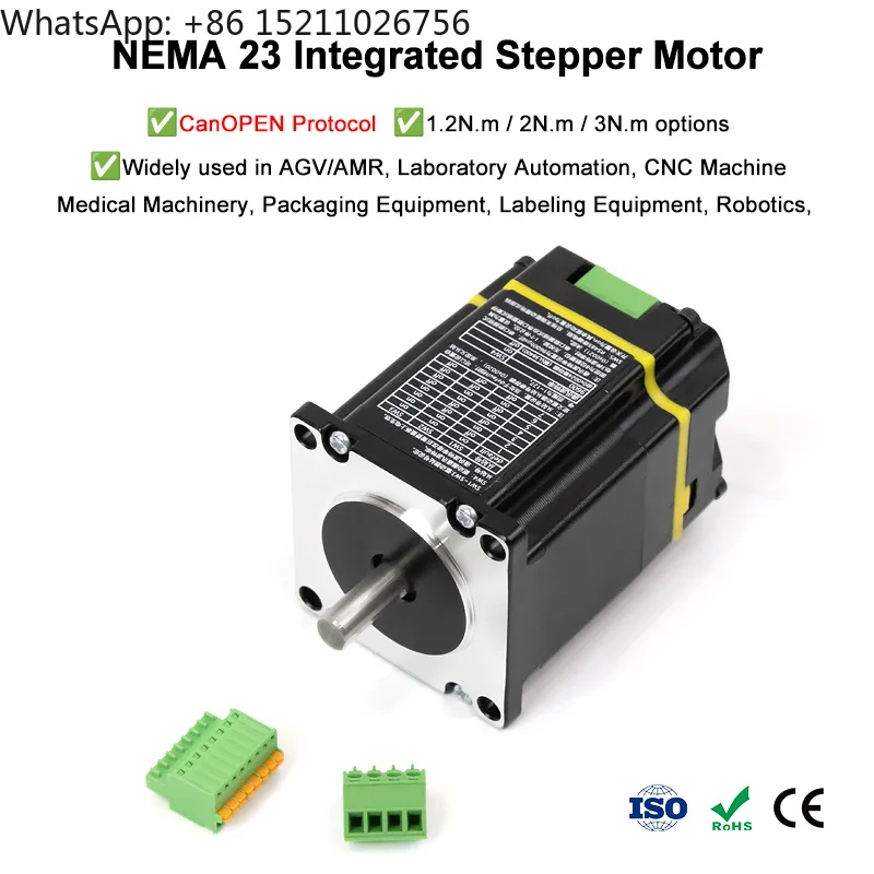 CanOPEN Protocol 1.2N.m 2N.m 3N.m Closed Loop NEMA 23 Integrated Stepper Motor with Driver for AGV/AMR, Industrial Automation