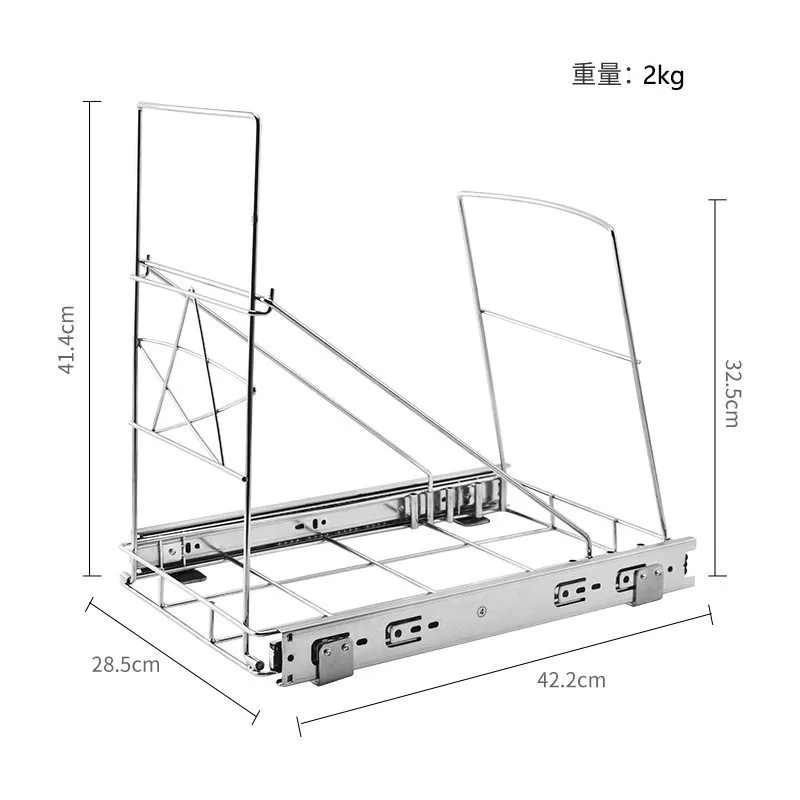Adjustable Pull-Out under Sink Trash Can Rack Spot Slide Cabinet Mount Kitchen Storage Organizer