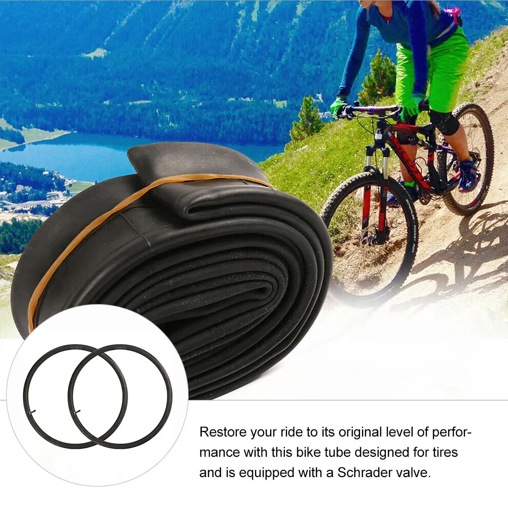 

2Pcs Bike Inner Tubes Valve Strong Rubber Cycling Tire Tubes for Hybrid Sidewalk Cruiser Bike Parts Accessories