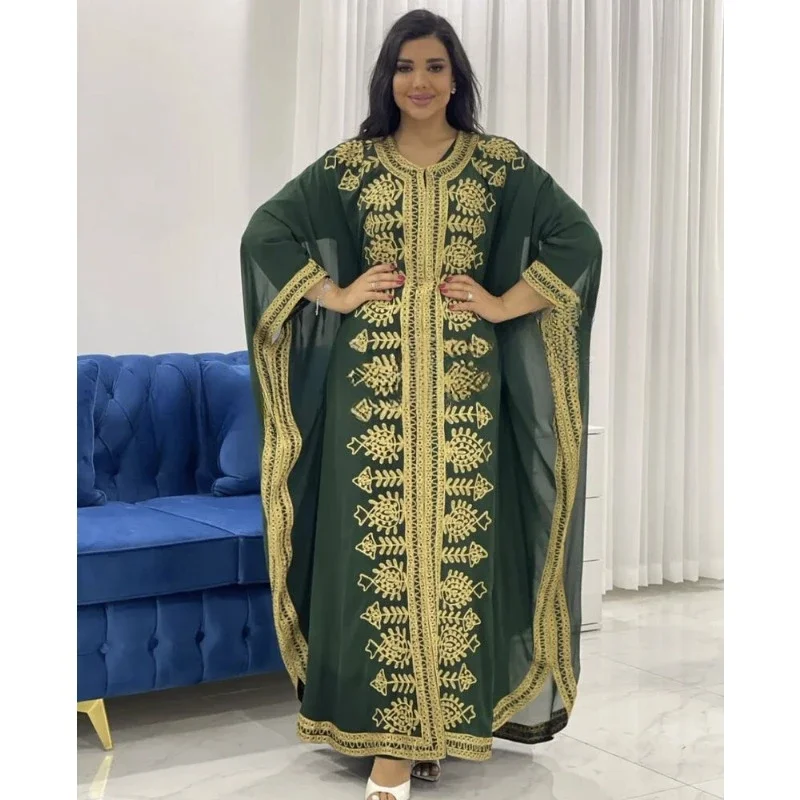 GreenUnique Royal African Crystal Work Moroccan Dubai Kaftan Wedding Dress