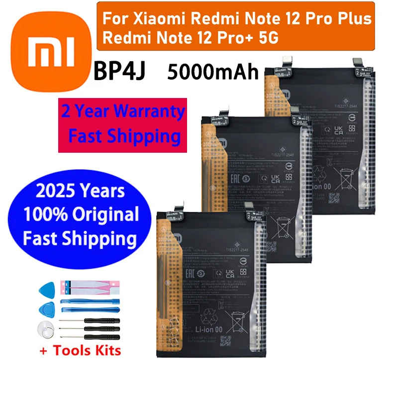 

BP4J 5000mAh Original High Quality Rechargeable Battery For Xiaomi Redmi Note 12 Pro+ Pro Plus Batteries Fast Shipping