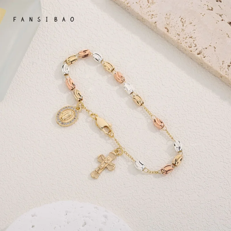 فانسيباو الخرز عبر سوار للنساء ، ماري العذراء المسبحة ، سلسلة سحر ، اكسسوارات المجوهرات #3